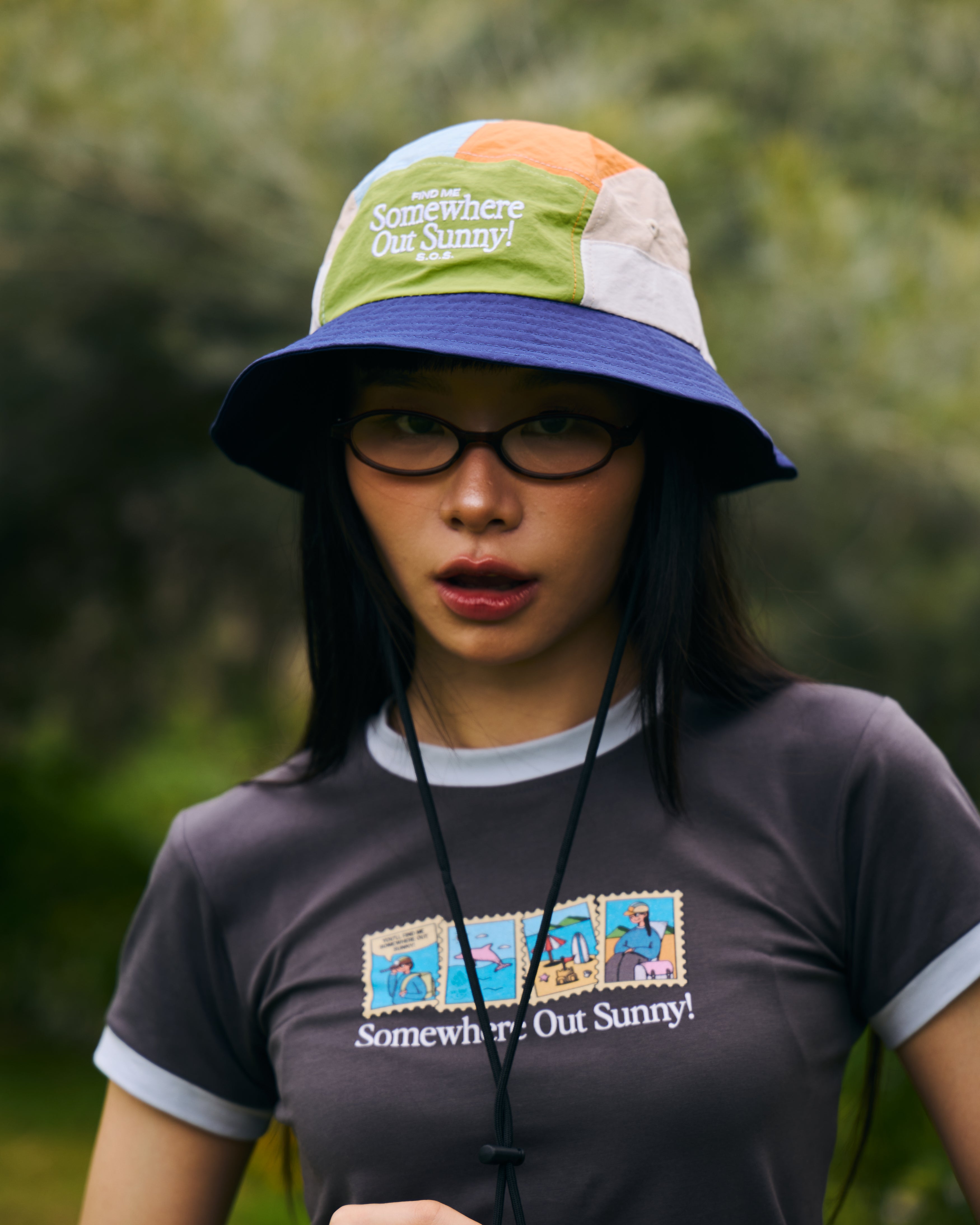 *Wacky Wears Collab* 5-Panel Bucket Hat - S.O.S. Navy