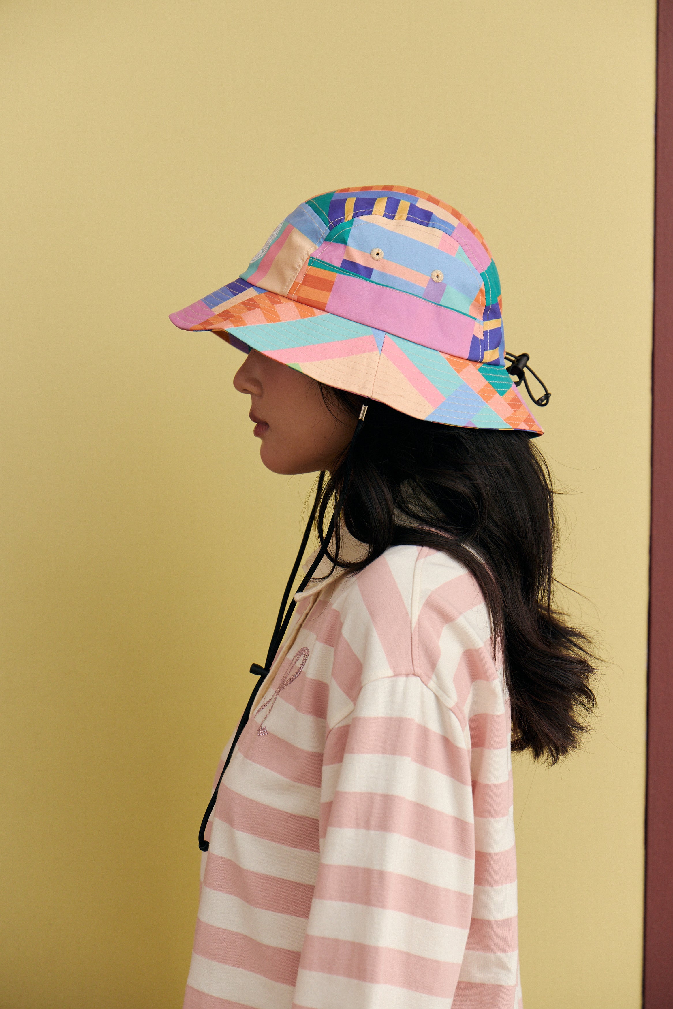 *Smitten By Pattern* 5-Panel Bucket Hat - Candy Grid