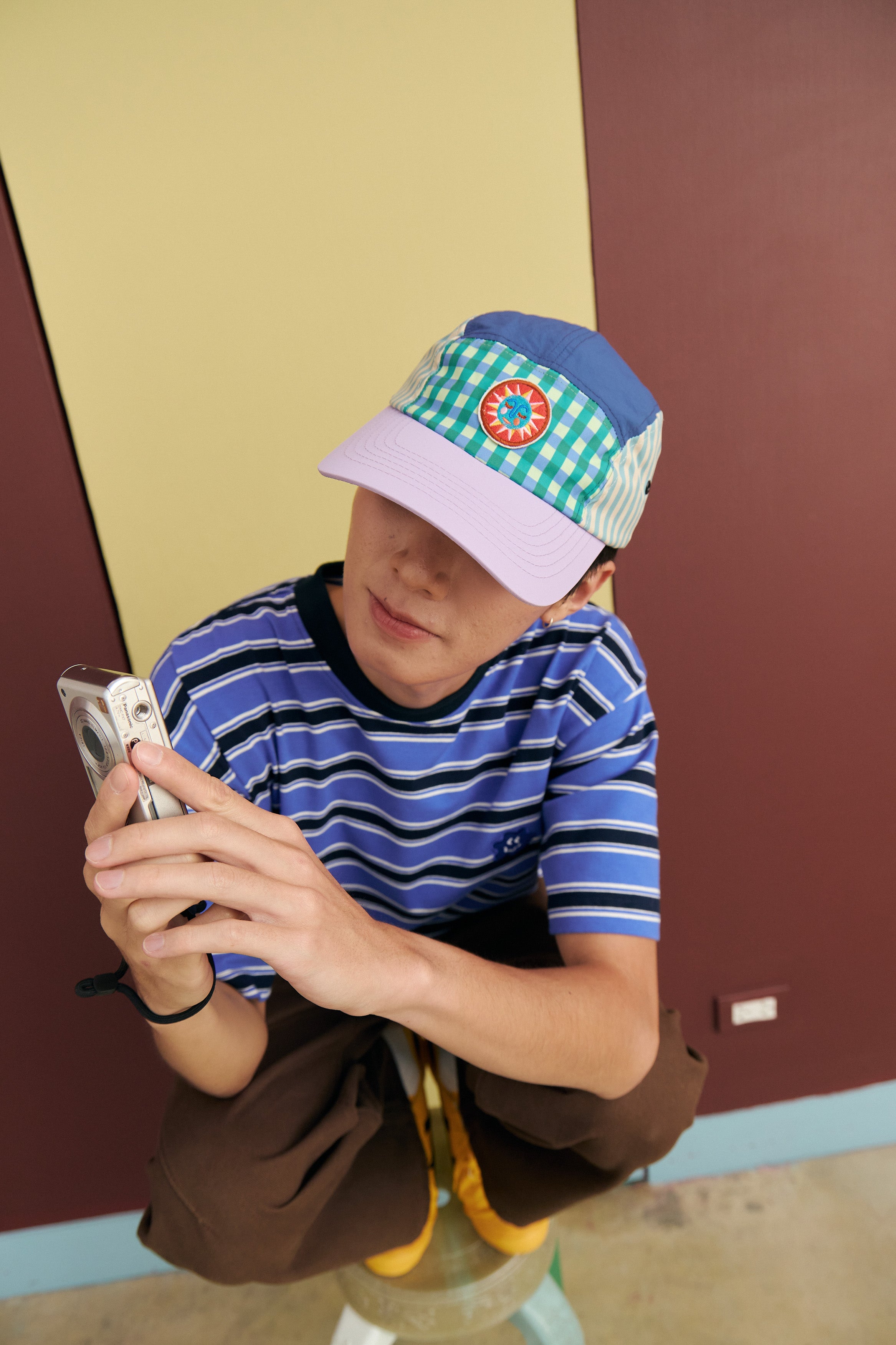 *Smitten By Pattern Collab* 5 Panel Cap - Gingham Blues