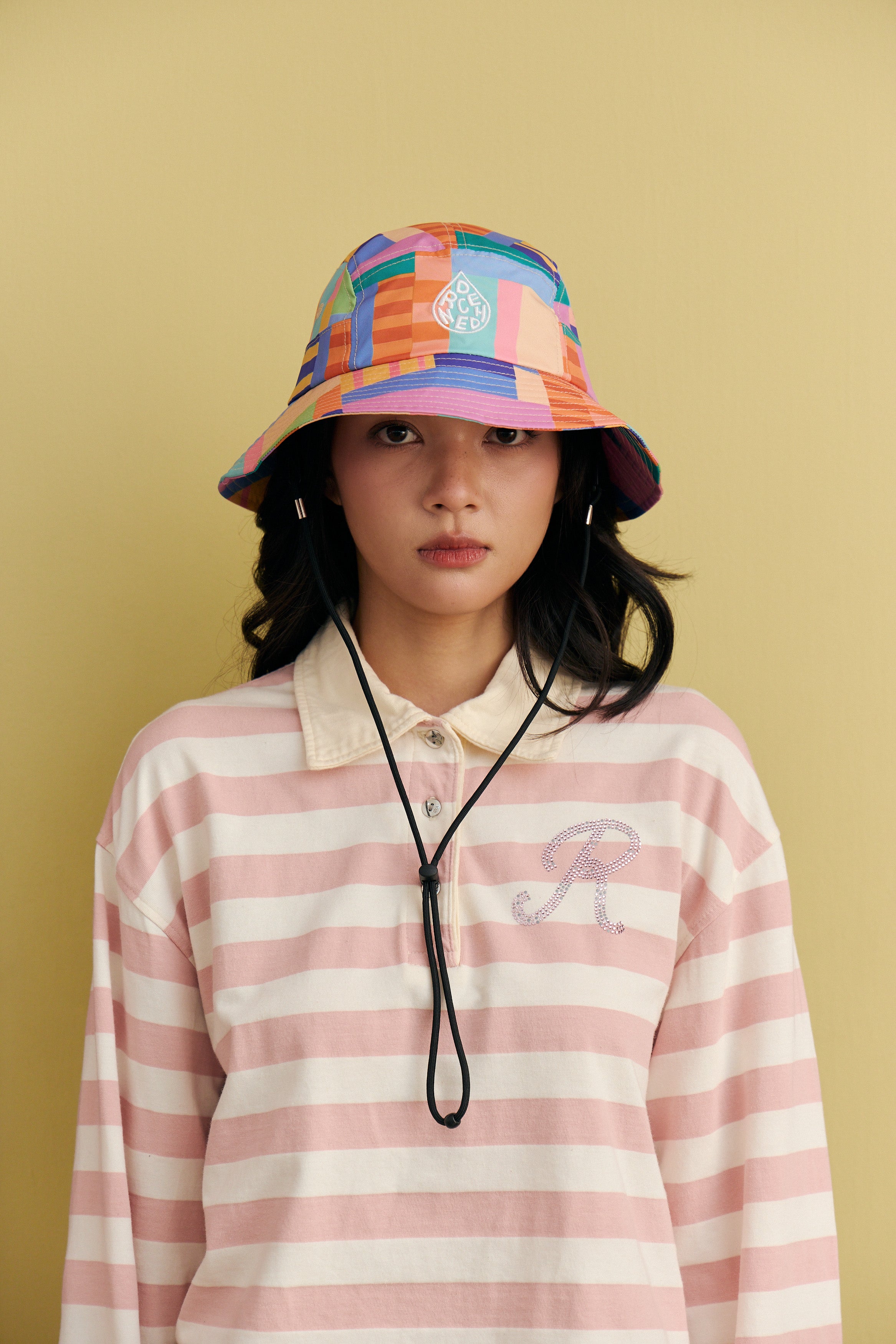 *Smitten By Pattern* 5-Panel Bucket Hat - Candy Grid