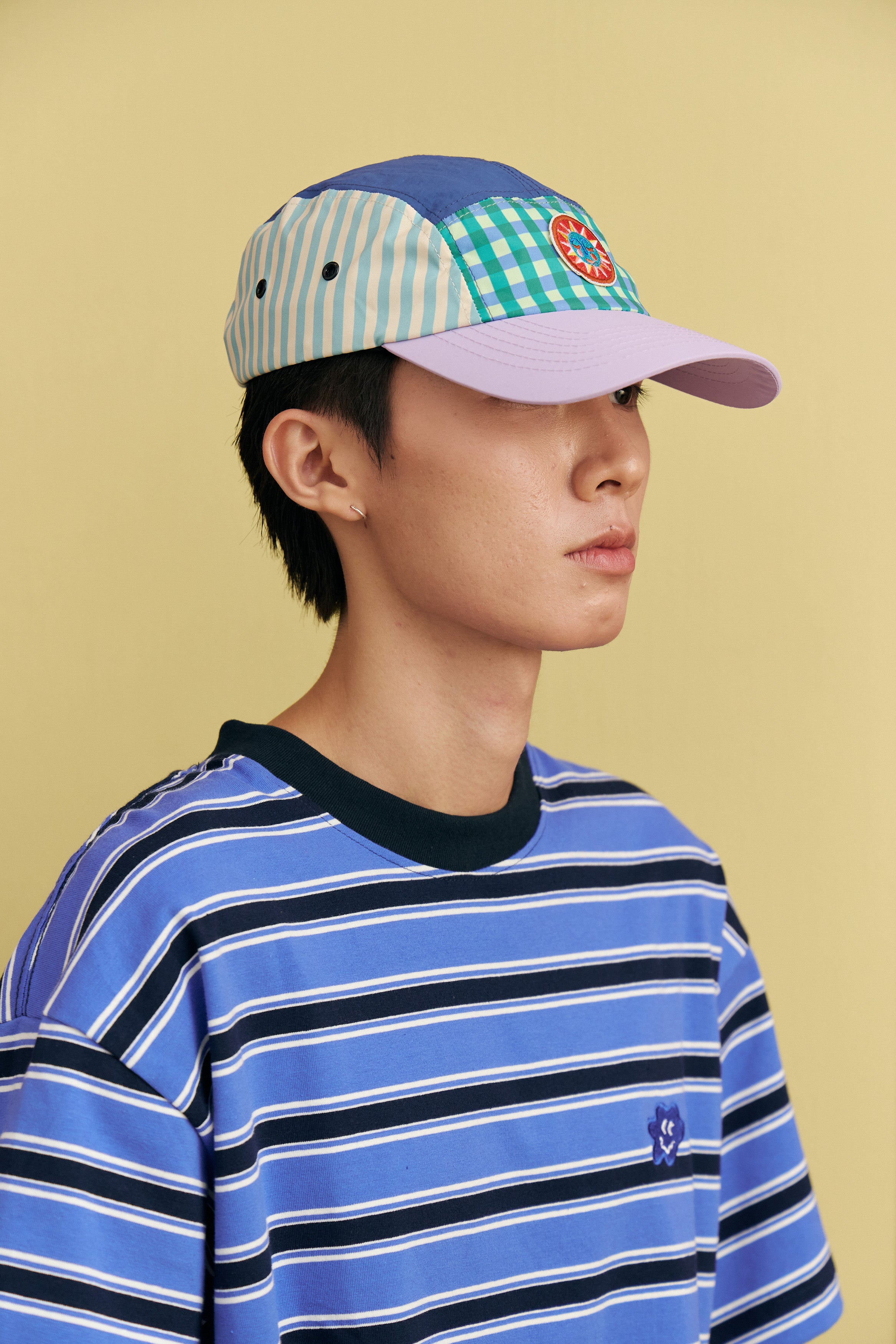 *Smitten By Pattern Collab* 5 Panel Cap - Gingham Blues