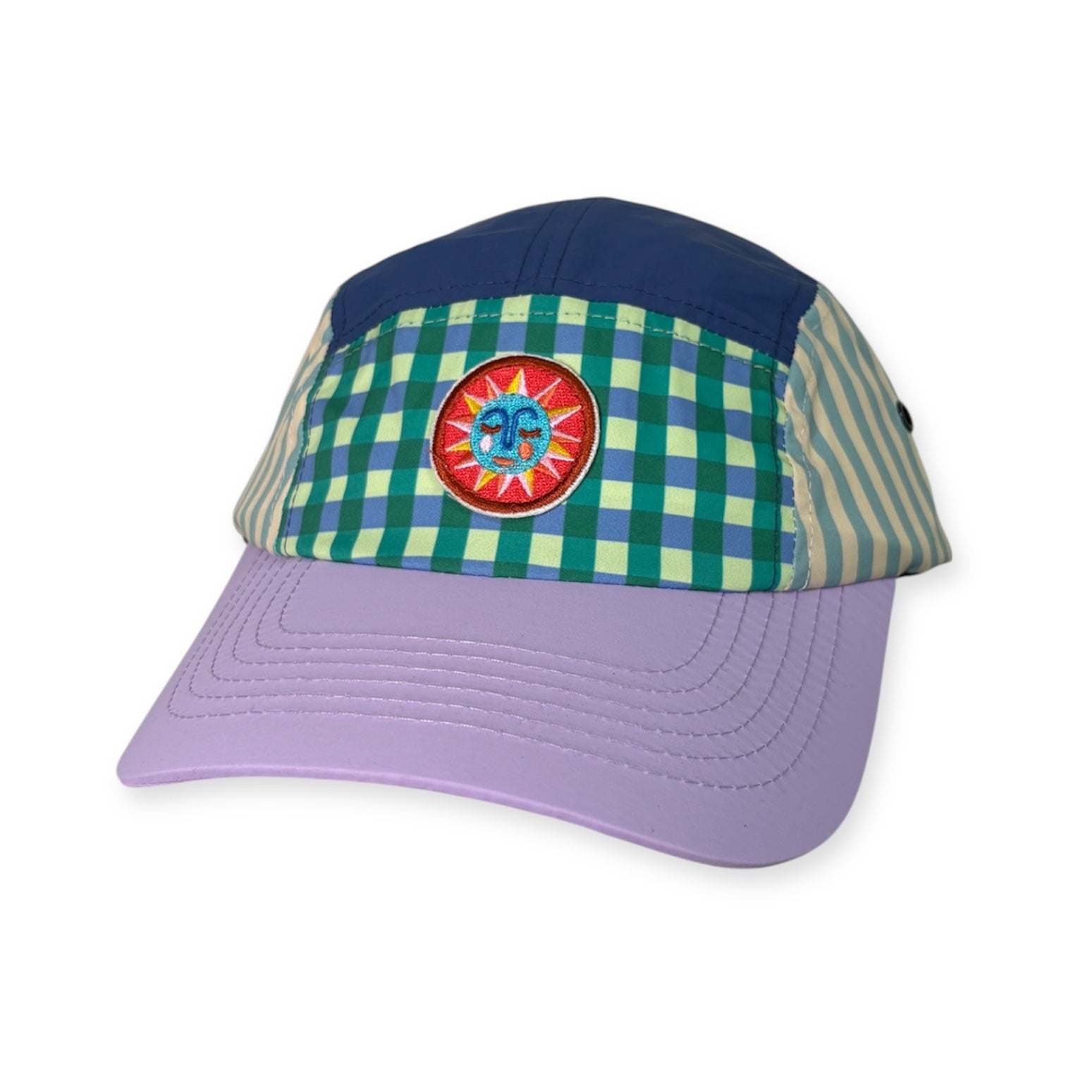*Smitten By Pattern Collab* 5 Panel Cap - Gingham Blues (pre-order)