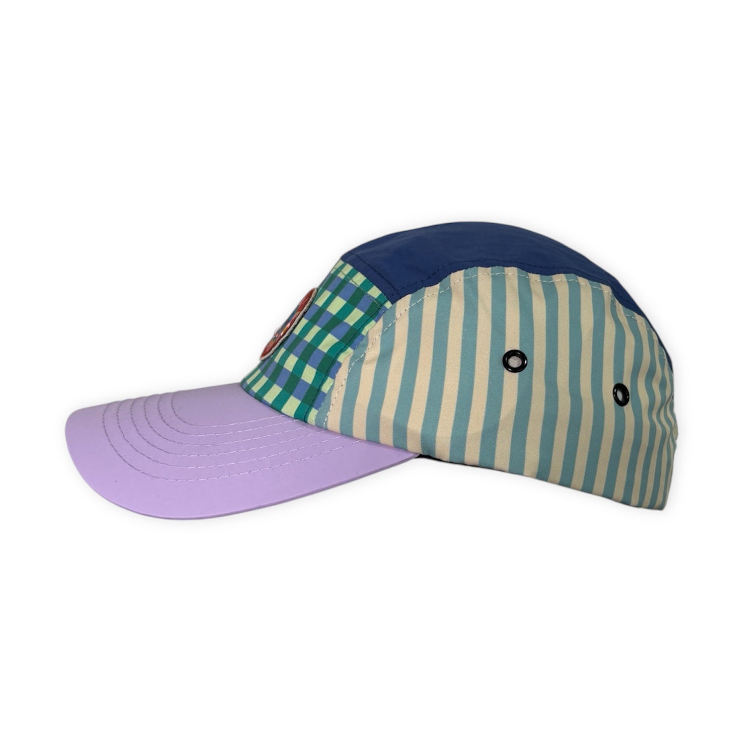 *Smitten By Pattern Collab* 5 Panel Cap - Gingham Blues (pre-order)