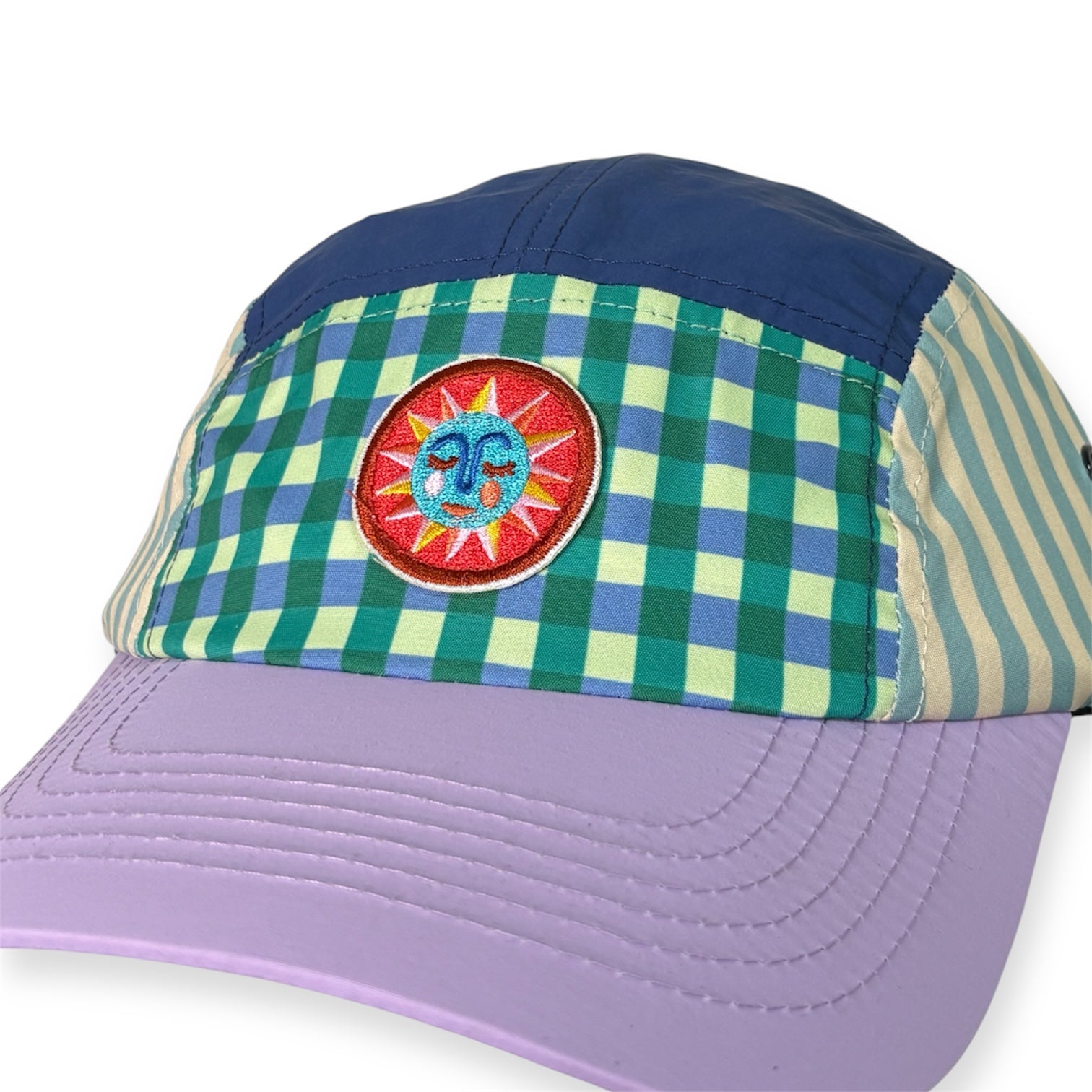 *Smitten By Pattern Collab* 5 Panel Cap - Gingham Blues (pre-order)
