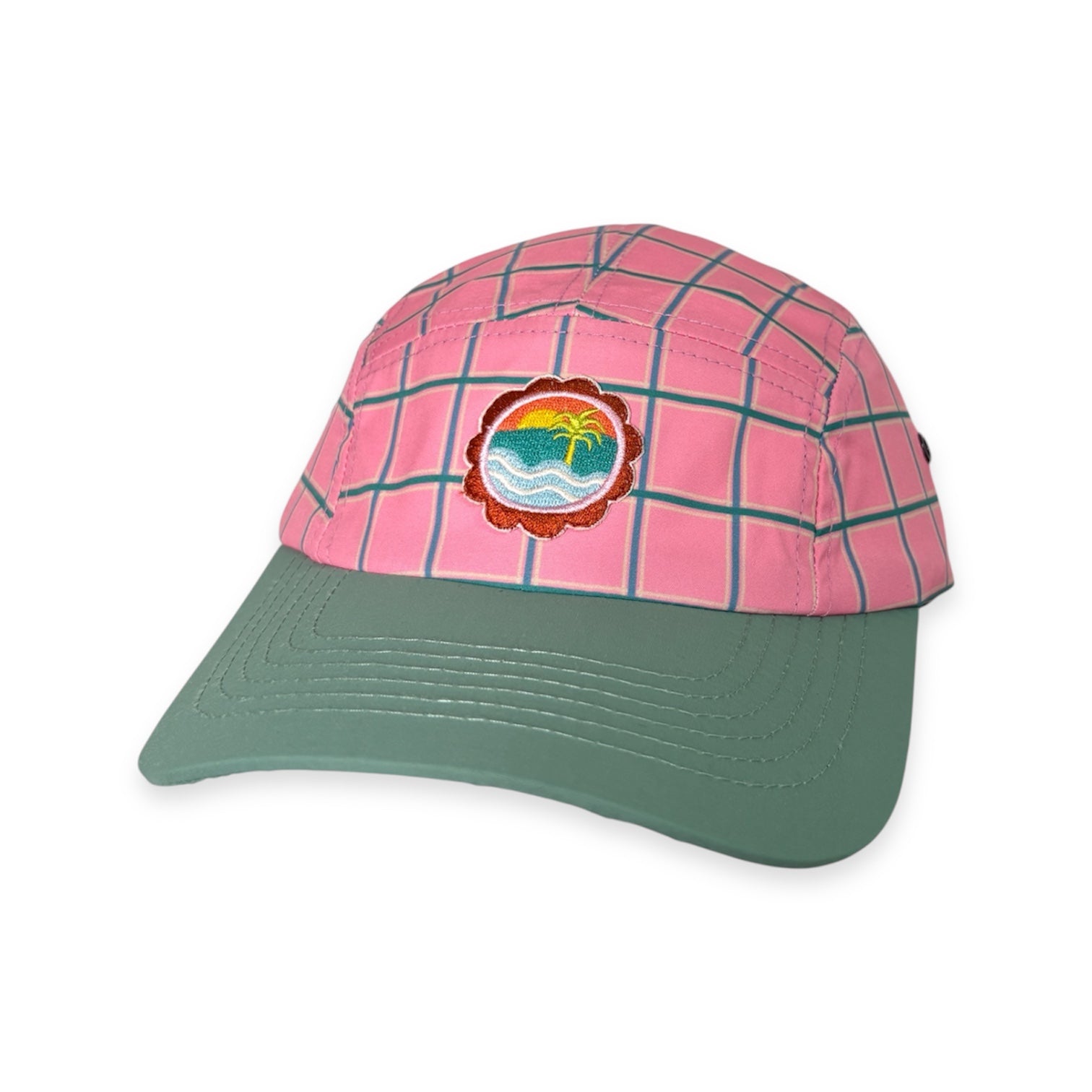 *Smitten By Pattern Collab* 5 Panel Cap - Pink Palm (pre-order)