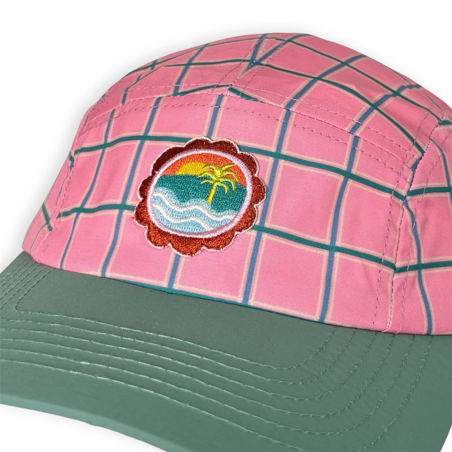 *Smitten By Pattern Collab* 5 Panel Cap - Pink Palm (pre-order)